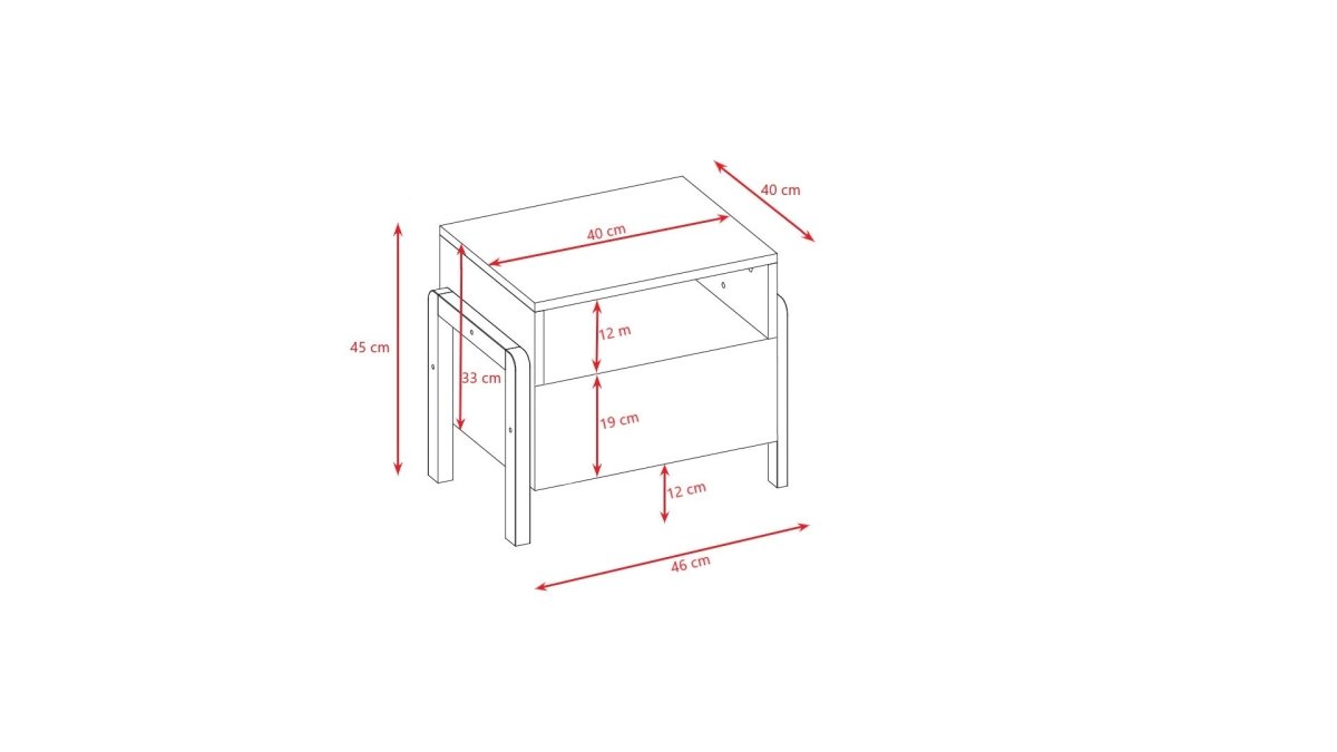 Kids' Bedside Table Victor - White & Solid Oak - Tiny Tugz™