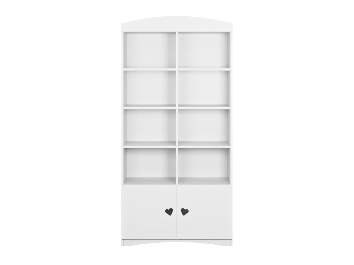 Kids' Bookshelf Julia Double - Heart Cut-Outs - White - Tiny Tugz™