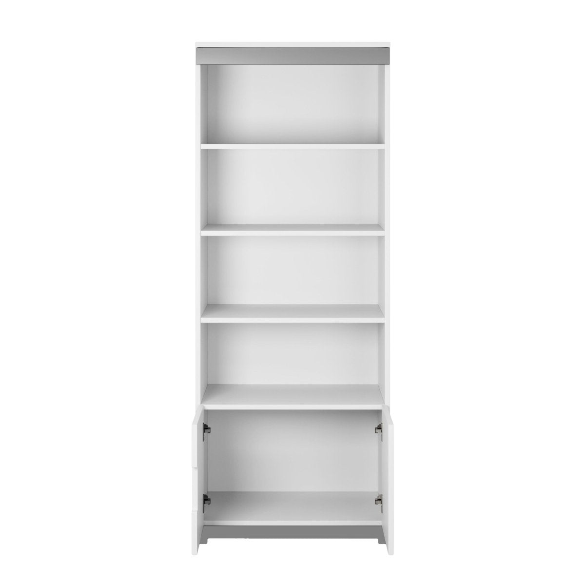Kids' Bookshelf Tomi - 4 Shelves & Cupboard - White & Grey - Tiny Tugz™