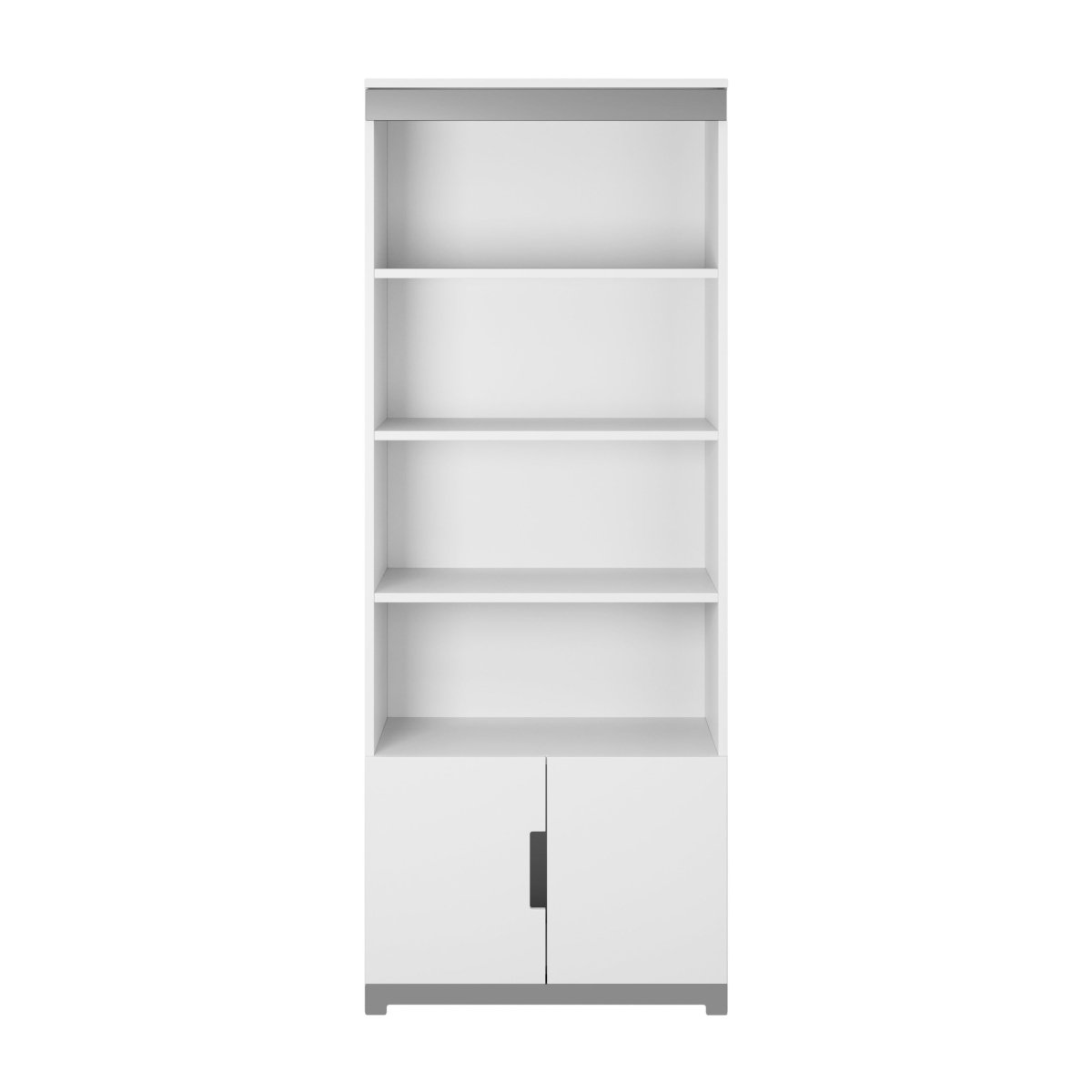 Kids' Bookshelf Tomi - 4 Shelves & Cupboard - White & Grey - Tiny Tugz™