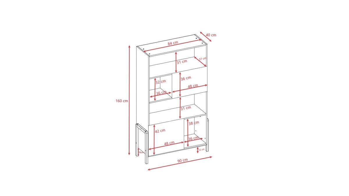 Kids' Bookshelf Victor with Cupboards - White & Solid Oak - Tiny Tugz™