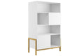 Kids' Bookshelf Victor with Cupboards - White & Solid Oak - Tiny Tugz™