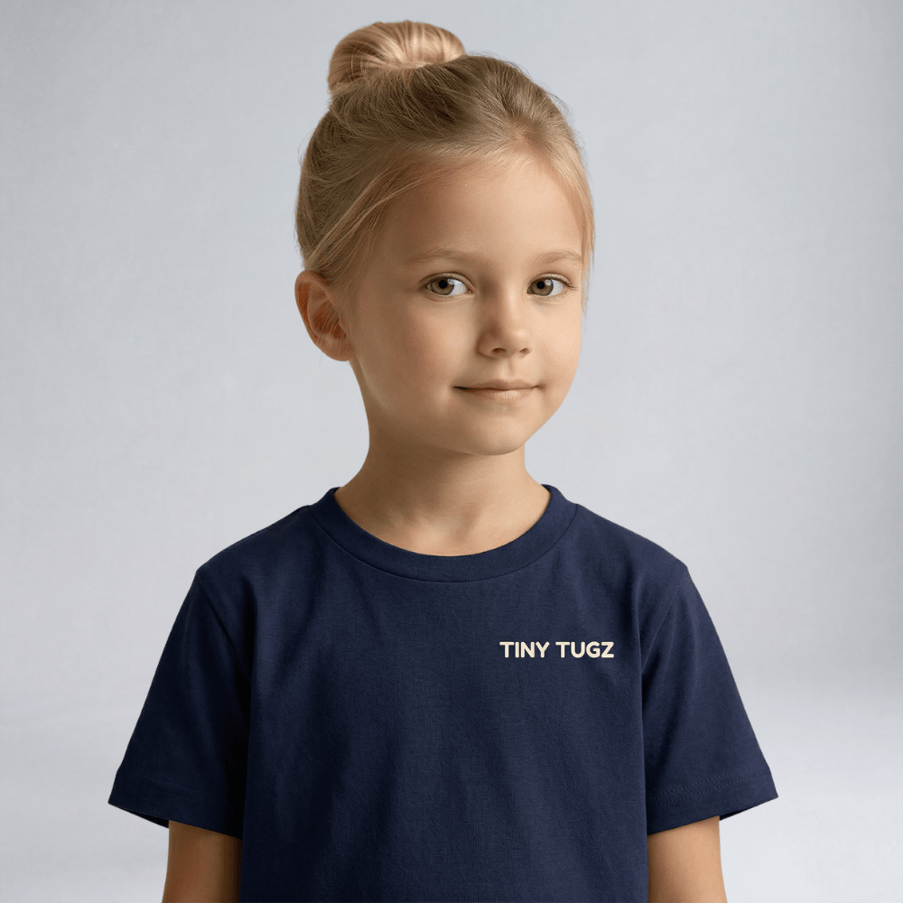 Kids Casual Organic Cotton Set (Navy T-Shirt + Grey Shorts) - Tiny Tugz™