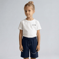Kids Casual Organic Cotton Set (White T-Shirt + Navy Shorts) - Tiny Tugz™