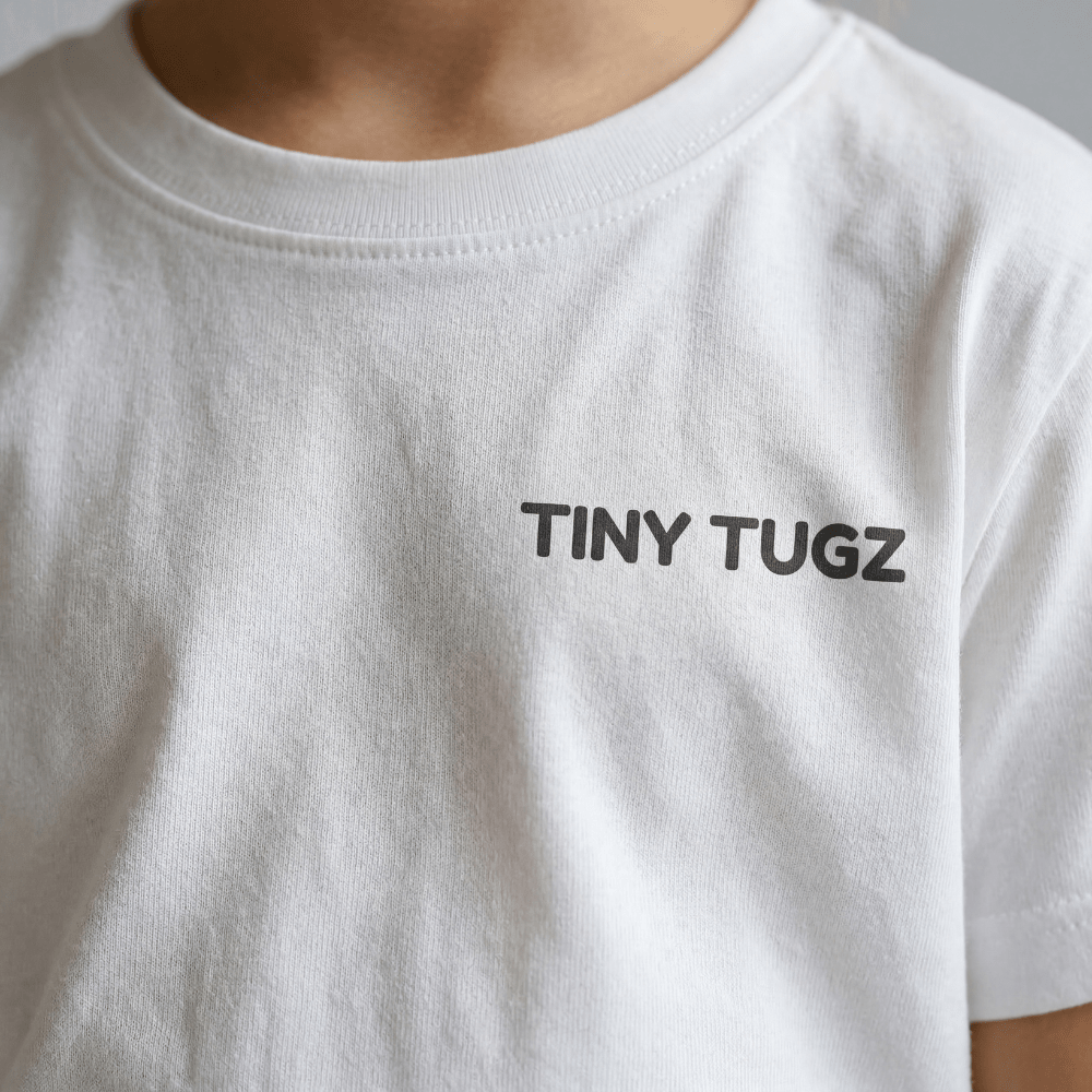 Kids Casual Organic Cotton Set (White T-Shirt + Navy Shorts) - Tiny Tugz™