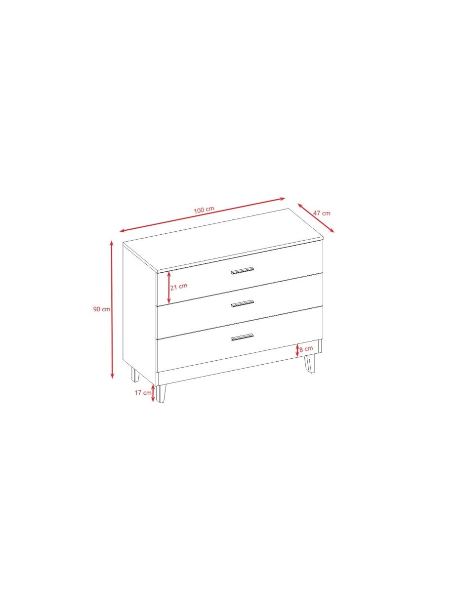 Kids' Chest of Drawers Kubi - 3 Soft-Close Drawers - Cashmere - Tiny Tugz™