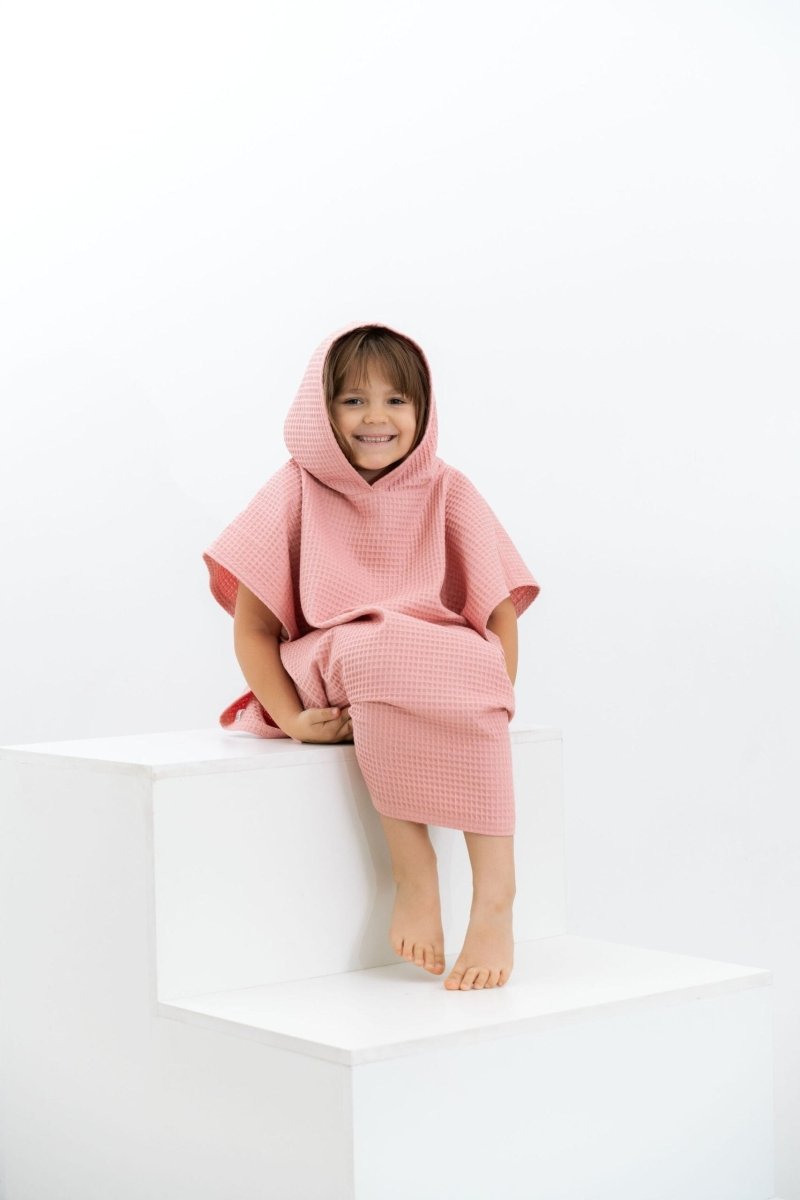 Kids’ Cotton Waffle Poncho Collection – 100% Cotton, Handmade - Tiny Tugz™