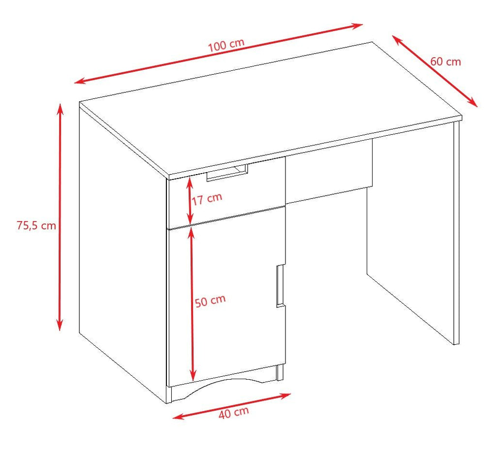 Kids' Desk Classic with Drawer & Cabinet - White - Tiny Tugz™