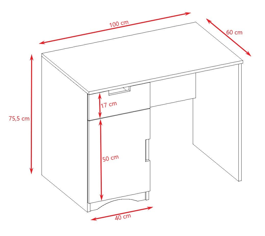 Kids' Desk Classic with Drawer & Cabinet - White - Tiny Tugz™
