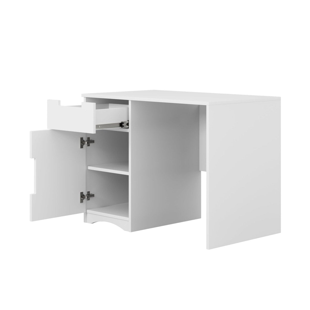 Kids' Desk Classic with Drawer & Cabinet - White - Tiny Tugz™
