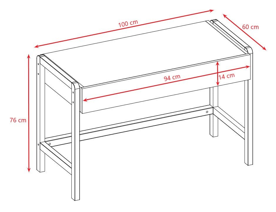 Kids' Desk Victor with Soft-Close Drawer - White & Solid Oak - Tiny Tugz™
