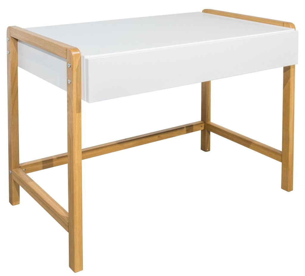 Kids' Desk Victor with Soft-Close Drawer - White & Solid Oak - Tiny Tugz™