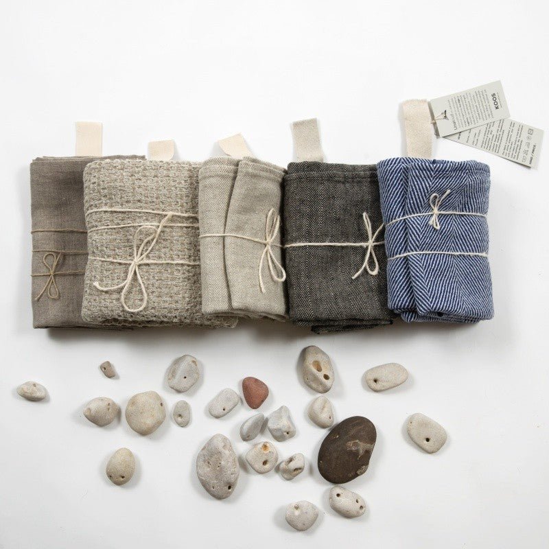 Kids Extra Large 100% Linen Bath Towel (Textured Grey) - Tiny Tugz™