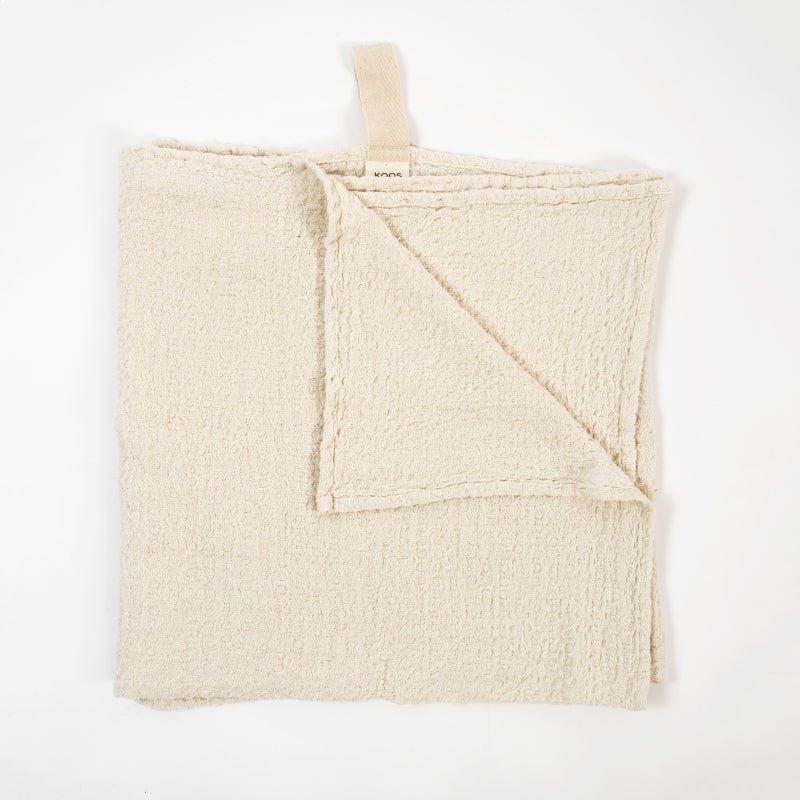 Kids Extra Large 100% Linen Bath Towel (Textured White) - Tiny Tugz™