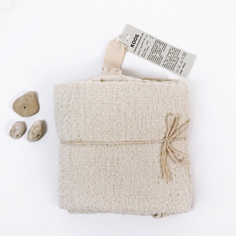 Kids Extra Large 100% Linen Bath Towel (Textured White) - Tiny Tugz™