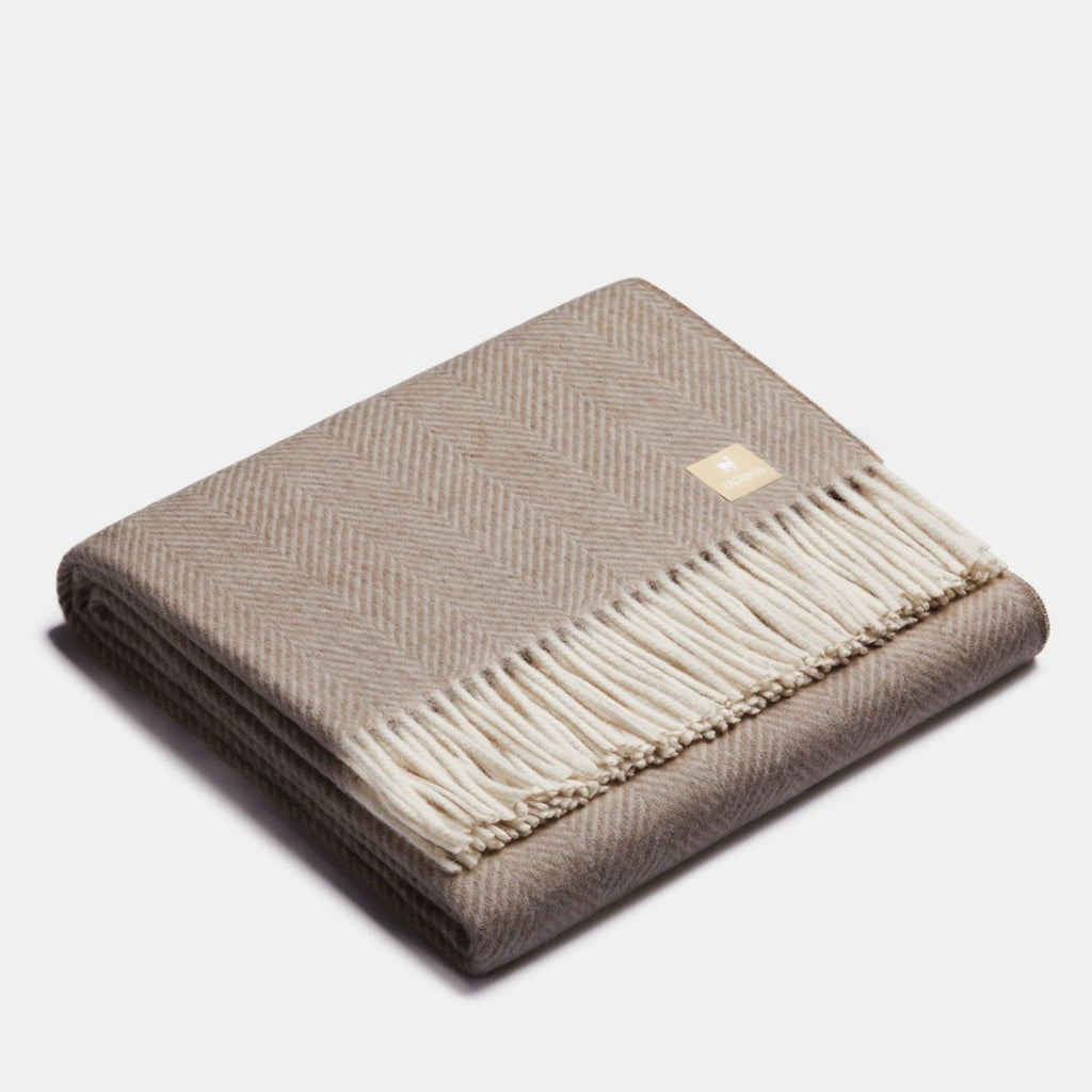 Kids Fishbone Alpaca Wool Blanket (150 x 200cm) - Tiny Tugz™