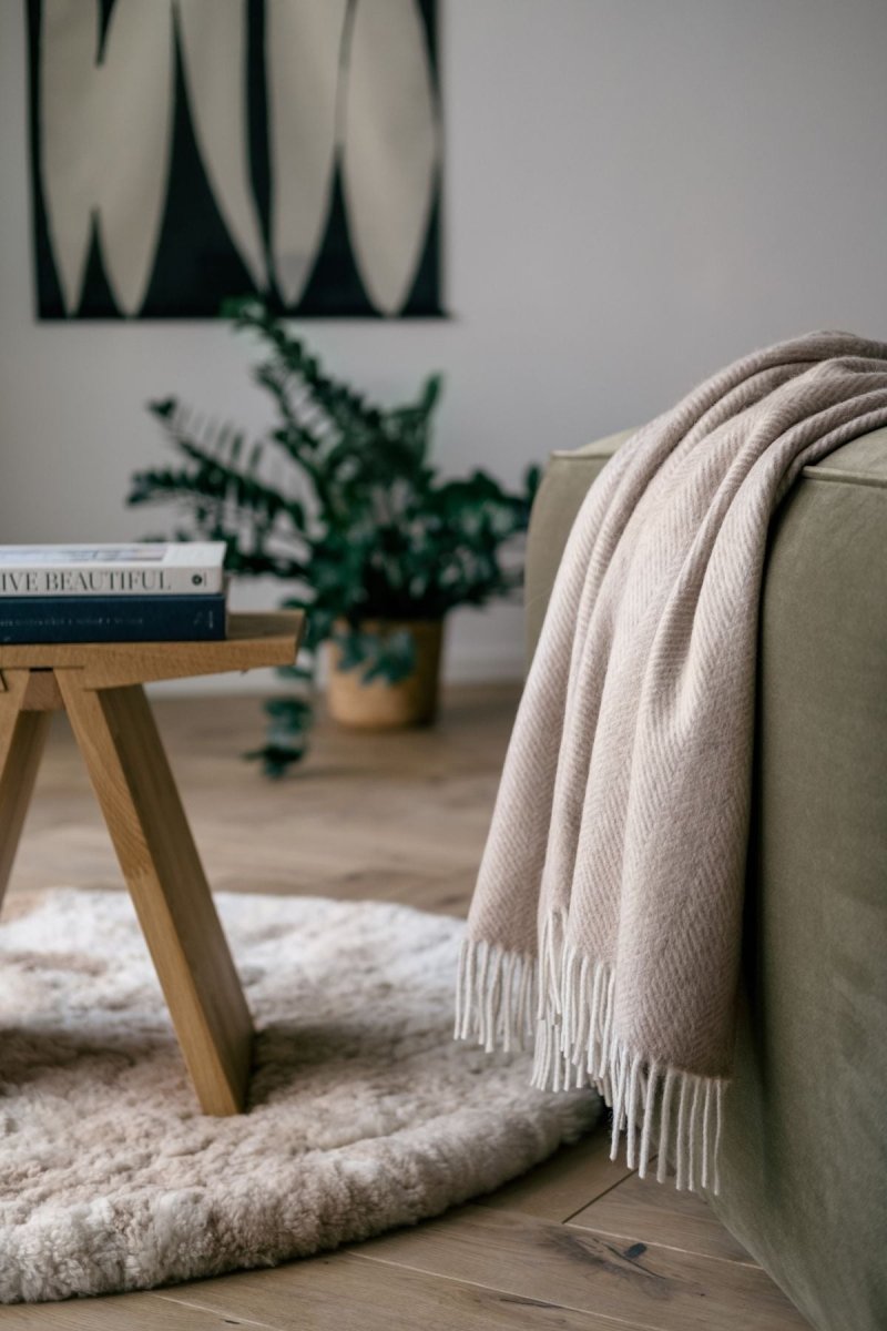 Kids Fishbone Alpaca Wool Blanket (150 x 200cm) - Tiny Tugz™