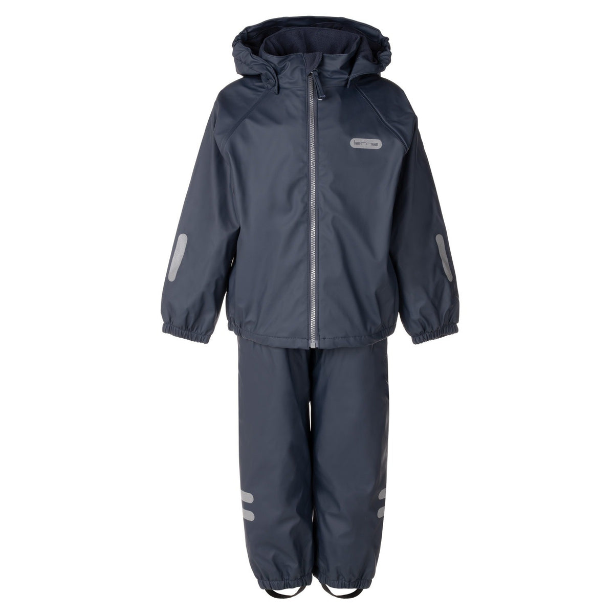 Kids’ Fleece-Lined Rain Jacket and Dungaree Set – Navy Blue - Tiny Tugz™