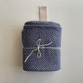 Kids Large 100% Linen Bath Towel (Blue Fishbone) - Tiny Tugz™