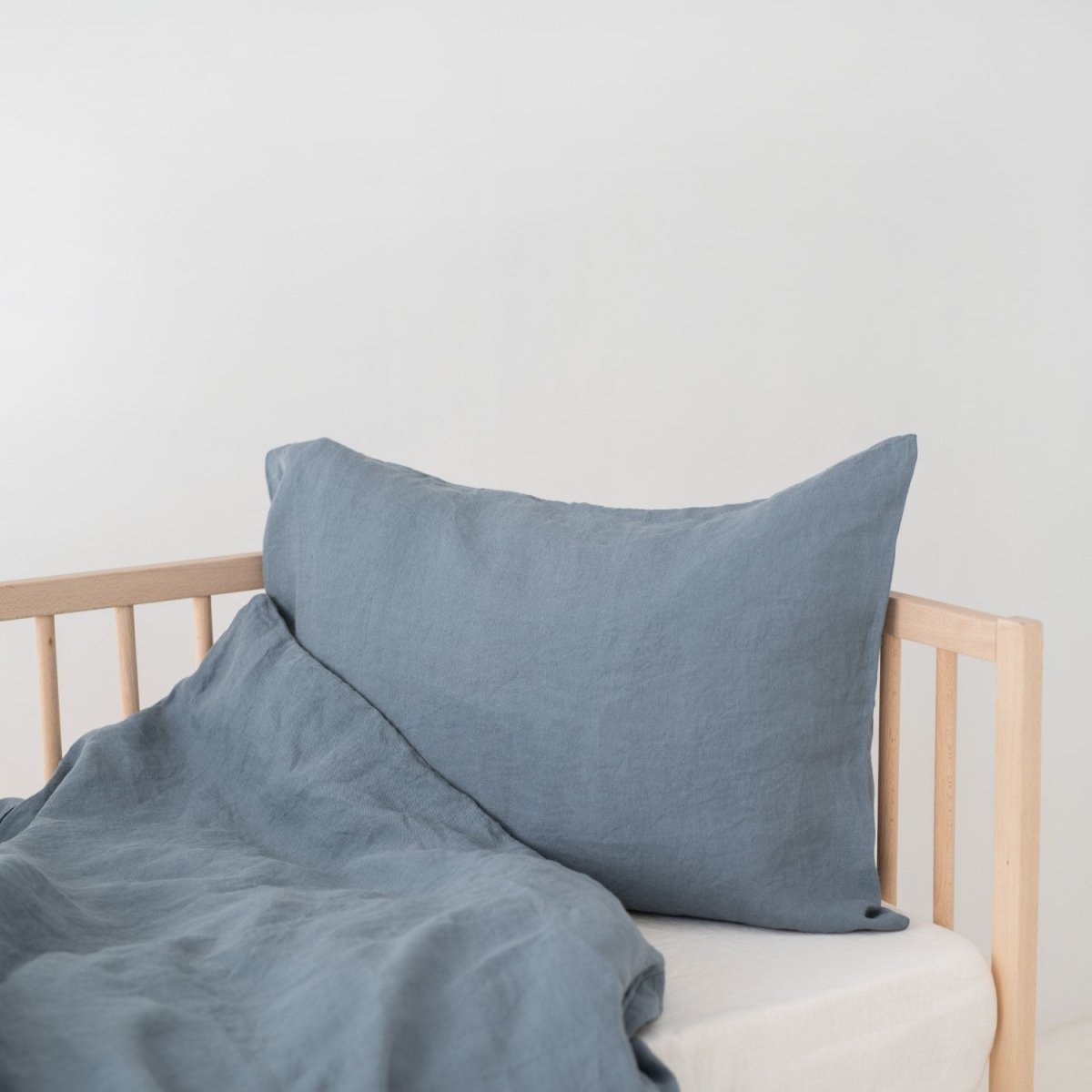 Kids’ Linen Duvet Cover Set (Blue) – 100% Linen, Handmade - Tiny Tugz™