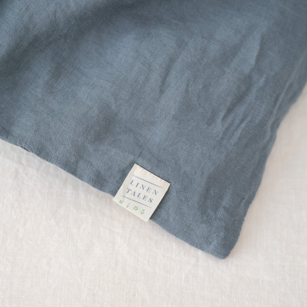 Kids’ Linen Duvet Cover Set (Blue) – 100% Linen, Handmade - Tiny Tugz™