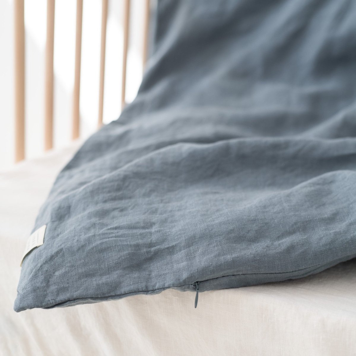 Kids’ Linen Duvet Cover Set (Blue) – 100% Linen, Handmade - Tiny Tugz™