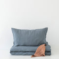 Kids’ Linen Duvet Cover Set (Blue) – 100% Linen, Handmade - Tiny Tugz™