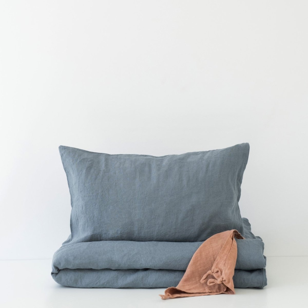Kids’ Linen Duvet Cover Set (Blue) – 100% Linen, Handmade - Tiny Tugz™