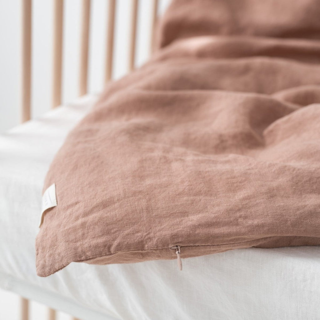 Kids’ Linen Duvet Cover Set (Cafe Creme) – 100% Linen, Handmade - Tiny Tugz™