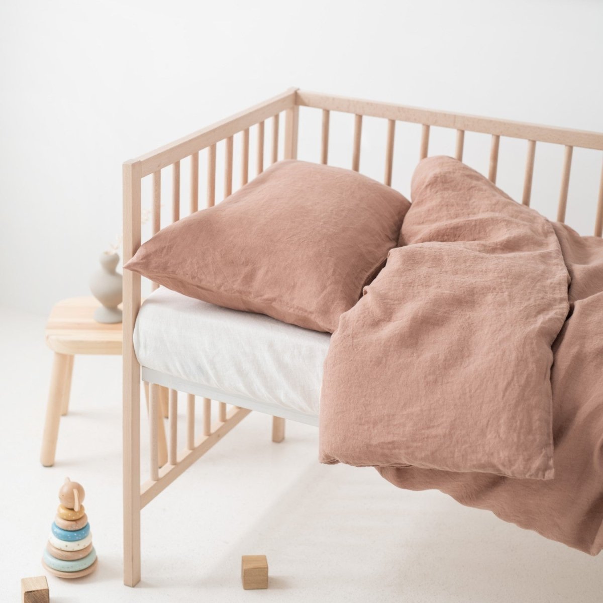 Kids’ Linen Duvet Cover Set (Cafe Creme) – 100% Linen, Handmade - Tiny Tugz™