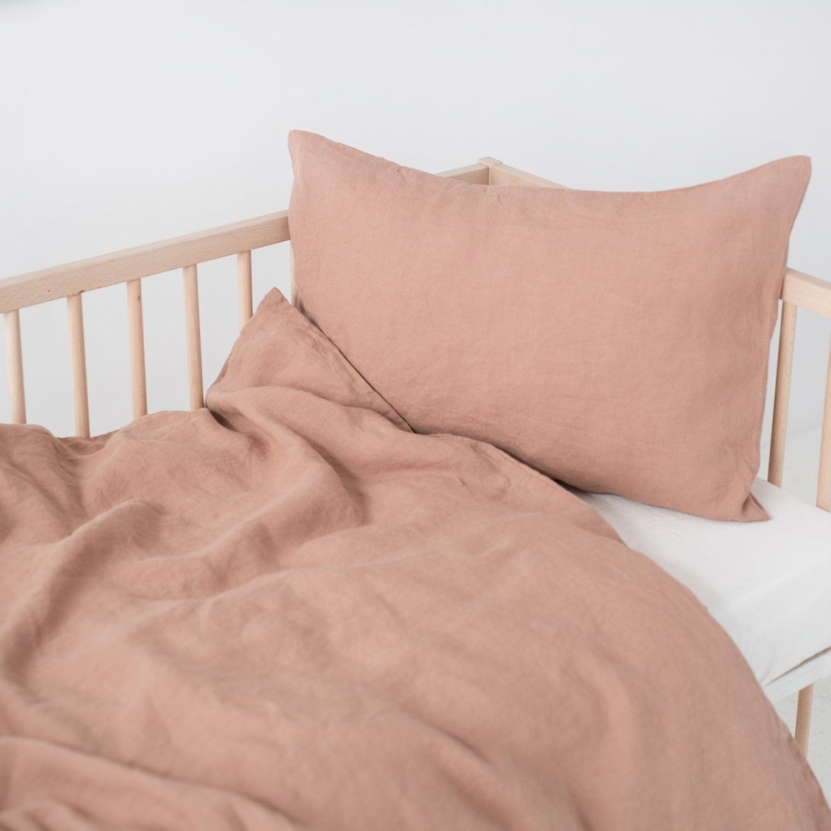 Kids’ Linen Duvet Cover Set (Cafe Creme) – 100% Linen, Handmade - Tiny Tugz™