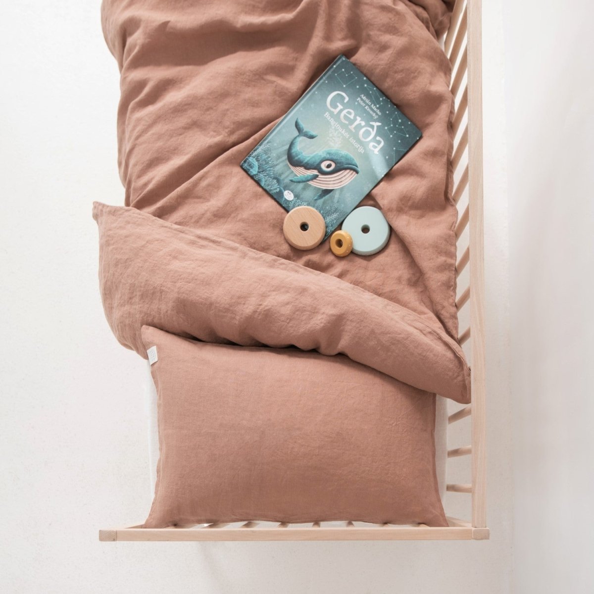 Kids’ Linen Duvet Cover Set (Cafe Creme) – 100% Linen, Handmade - Tiny Tugz™