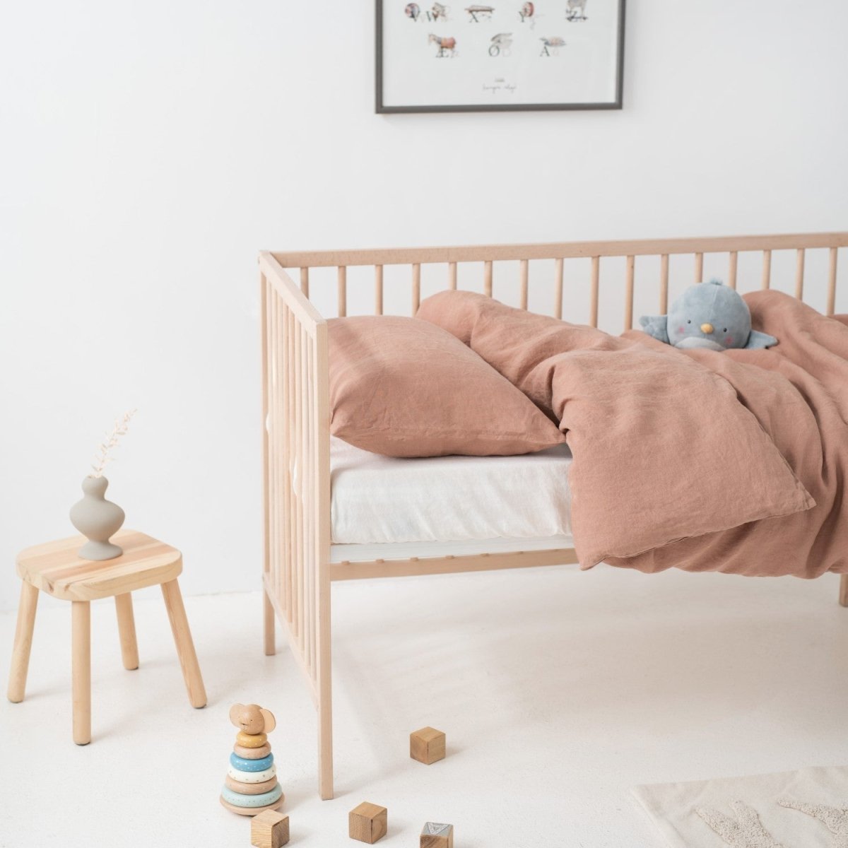 Kids’ Linen Duvet Cover Set (Cafe Creme) – 100% Linen, Handmade - Tiny Tugz™