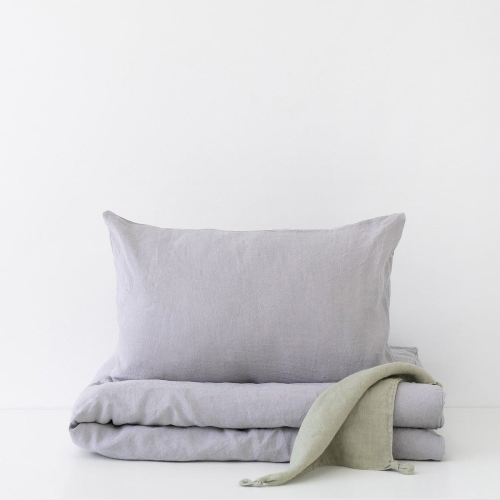 Kids’ Linen Duvet Cover Set (Light Grey) – 100% Linen, Handmade - Tiny Tugz™