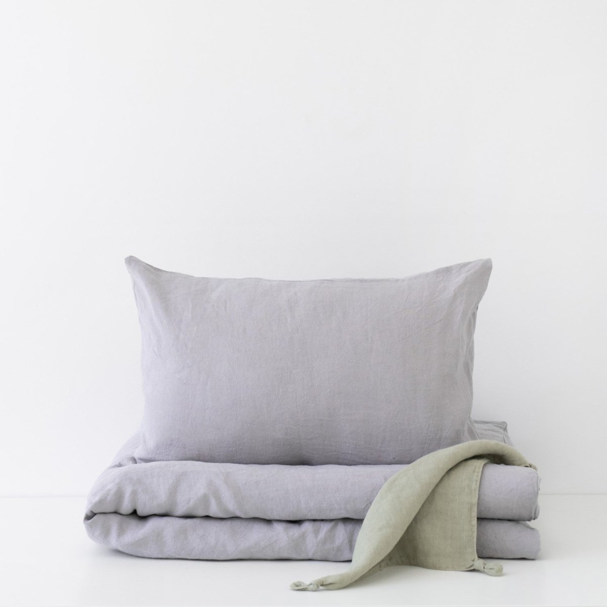 Kids’ Linen Duvet Cover Set (Light Grey) – 100% Linen, Handmade - Tiny Tugz™