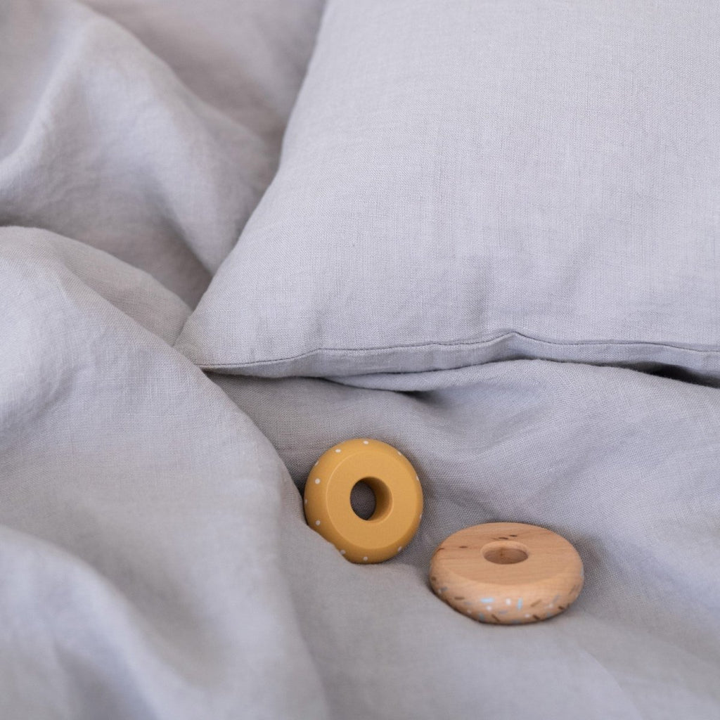 Kids’ Linen Duvet Cover Set (Light Grey) – 100% Linen, Handmade - Tiny Tugz™