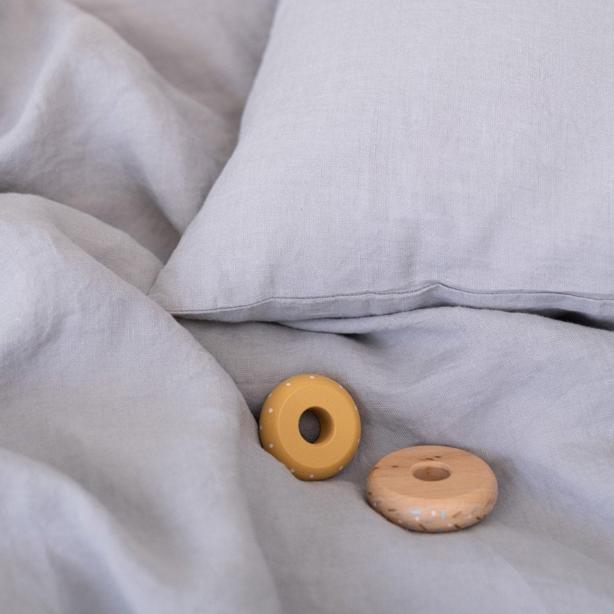 Kids’ Linen Duvet Cover Set (Light Grey) – 100% Linen, Handmade - Tiny Tugz™