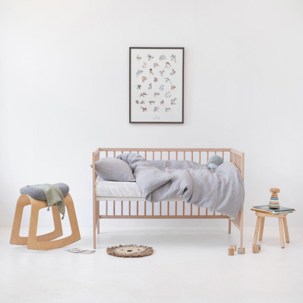 Kids’ Linen Duvet Cover Set (Light Grey) – 100% Linen, Handmade - Tiny Tugz™