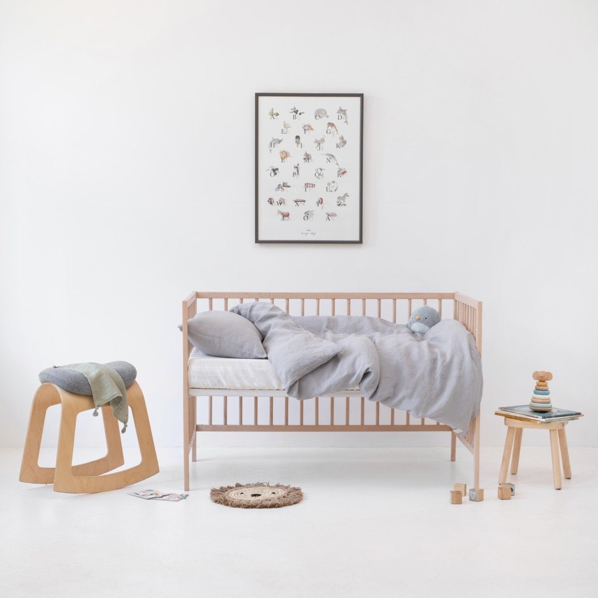 Kids’ Linen Duvet Cover Set (Light Grey) – 100% Linen, Handmade - Tiny Tugz™