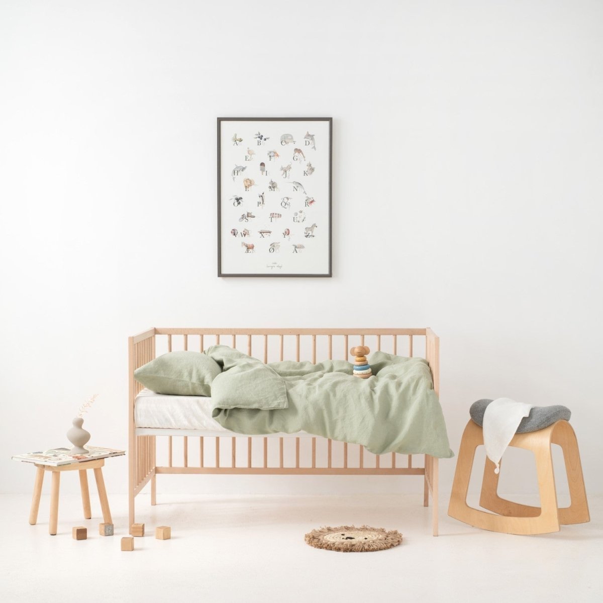 Kids’ Linen Duvet Cover Set (Sage) – 100% Linen, Handmade - Tiny Tugz™