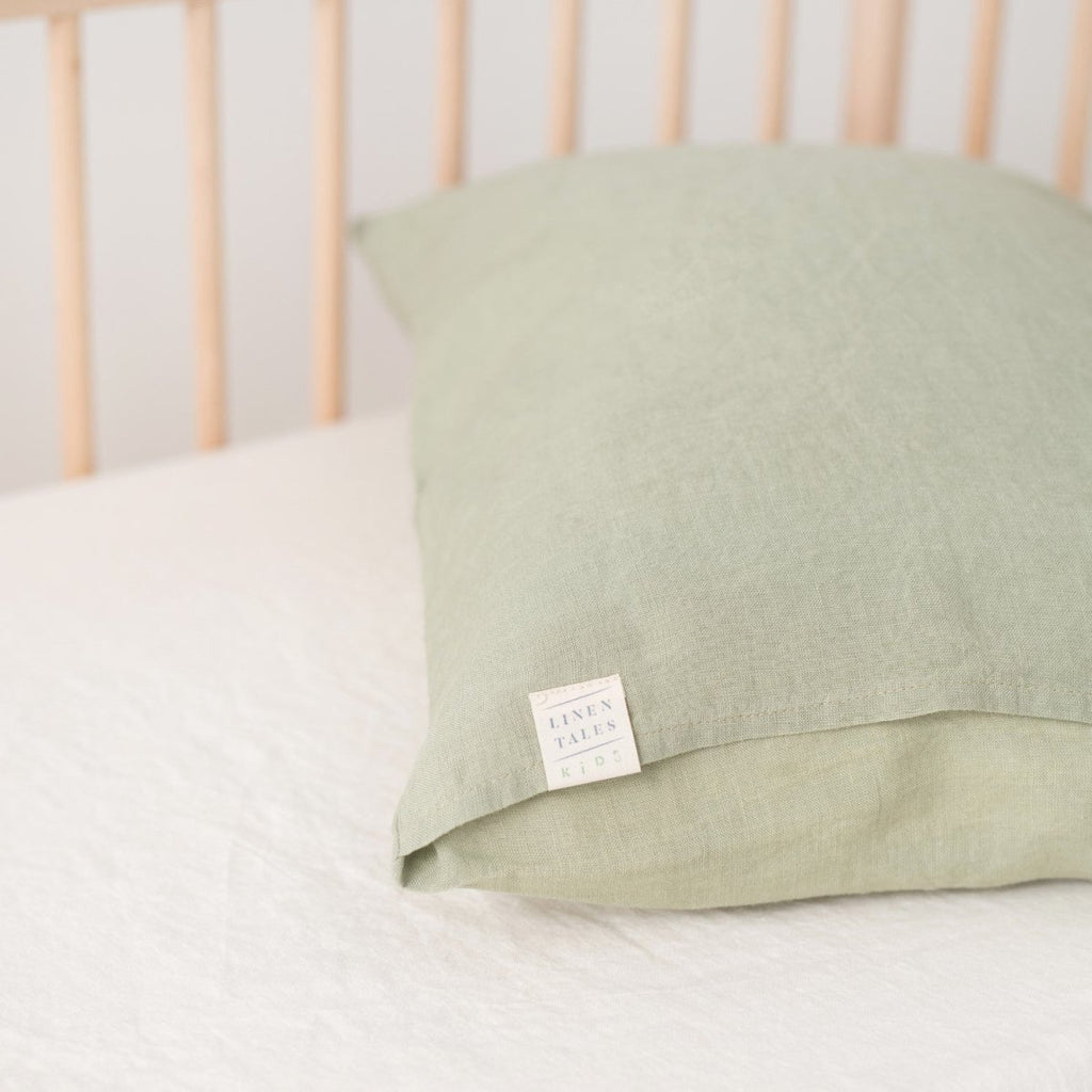 Kids’ Linen Duvet Cover Set (Sage) – 100% Linen, Handmade - Tiny Tugz™