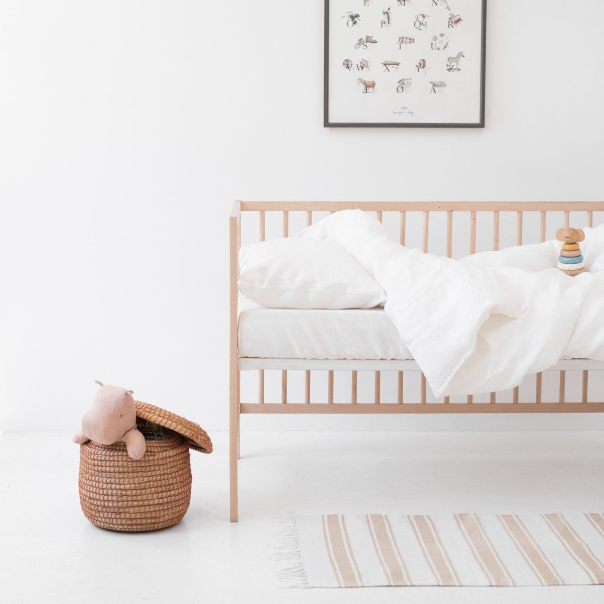 Kids’ Linen Duvet Cover Set (White) – 100% Linen, Handmade - Tiny Tugz™