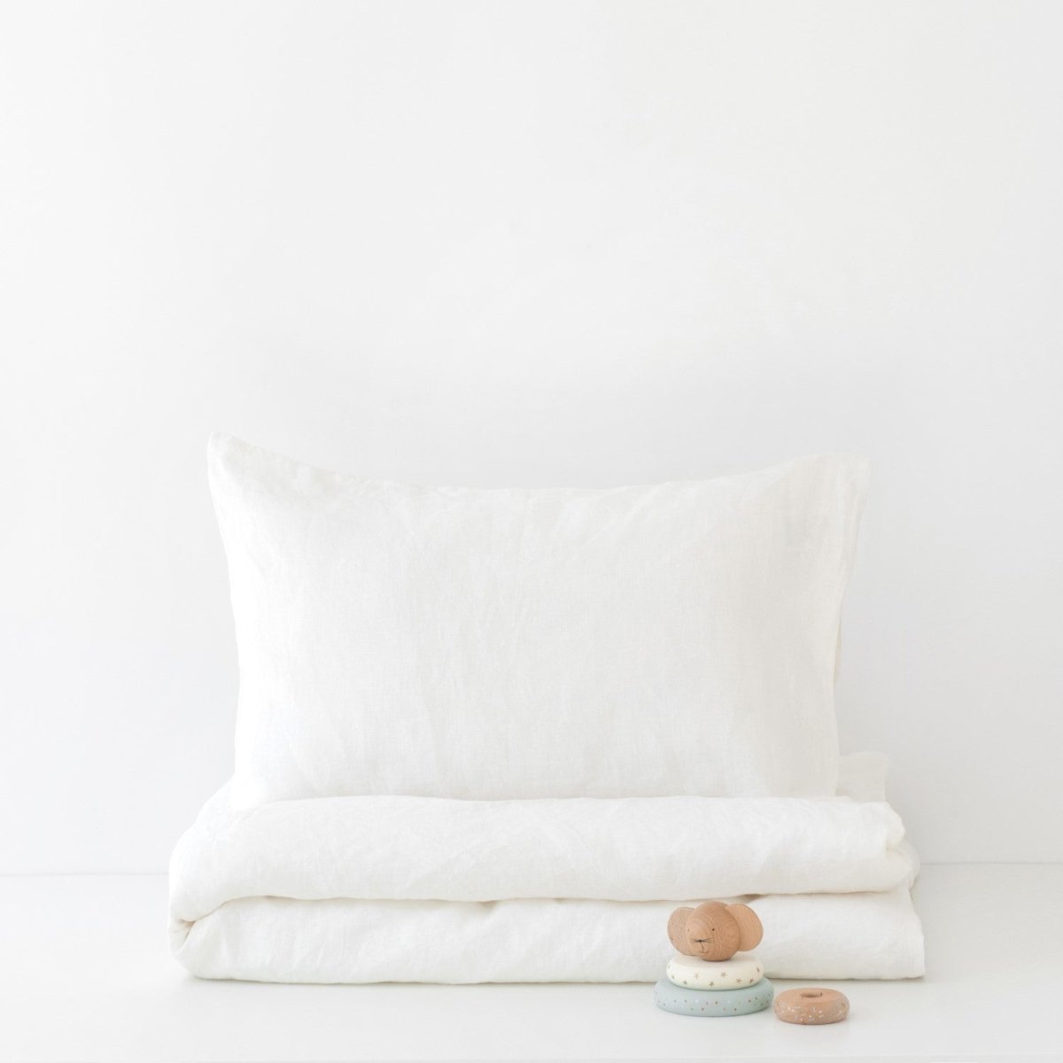 Kids’ Linen Duvet Cover Set (White) – 100% Linen, Handmade - Tiny Tugz™
