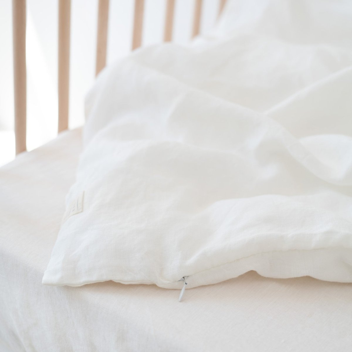 Kids’ Linen Duvet Cover Set (White) – 100% Linen, Handmade - Tiny Tugz™