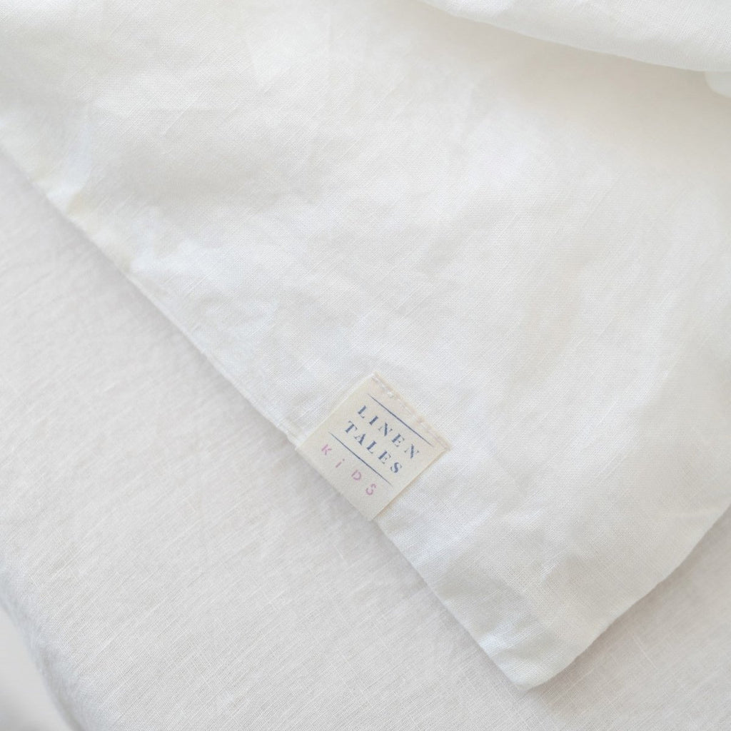 Kids’ Linen Duvet Cover Set (White) – 100% Linen, Handmade - Tiny Tugz™