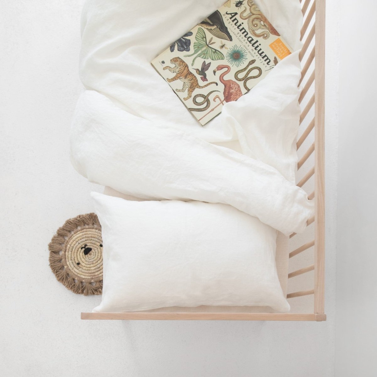 Kids’ Linen Duvet Cover Set (White) – 100% Linen, Handmade - Tiny Tugz™