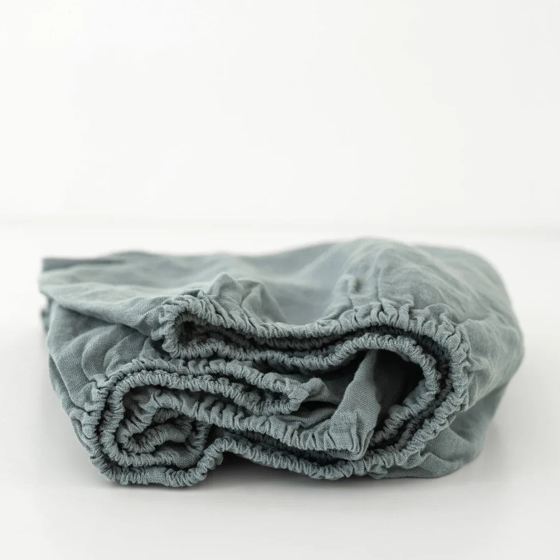 Kids’ Linen Fitted Sheet (Blue) – 100% Linen, Handmade - Tiny Tugz™
