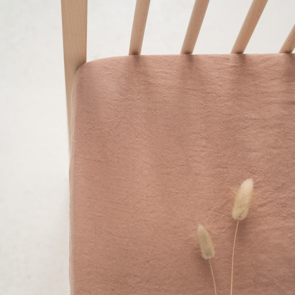 Kids’ Linen Fitted Sheet (Cafe Creme) – 100% Linen, Handmade - Tiny Tugz™