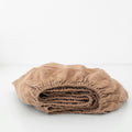 Kids’ Linen Fitted Sheet (Cafe Creme) – 100% Linen, Handmade - Tiny Tugz™