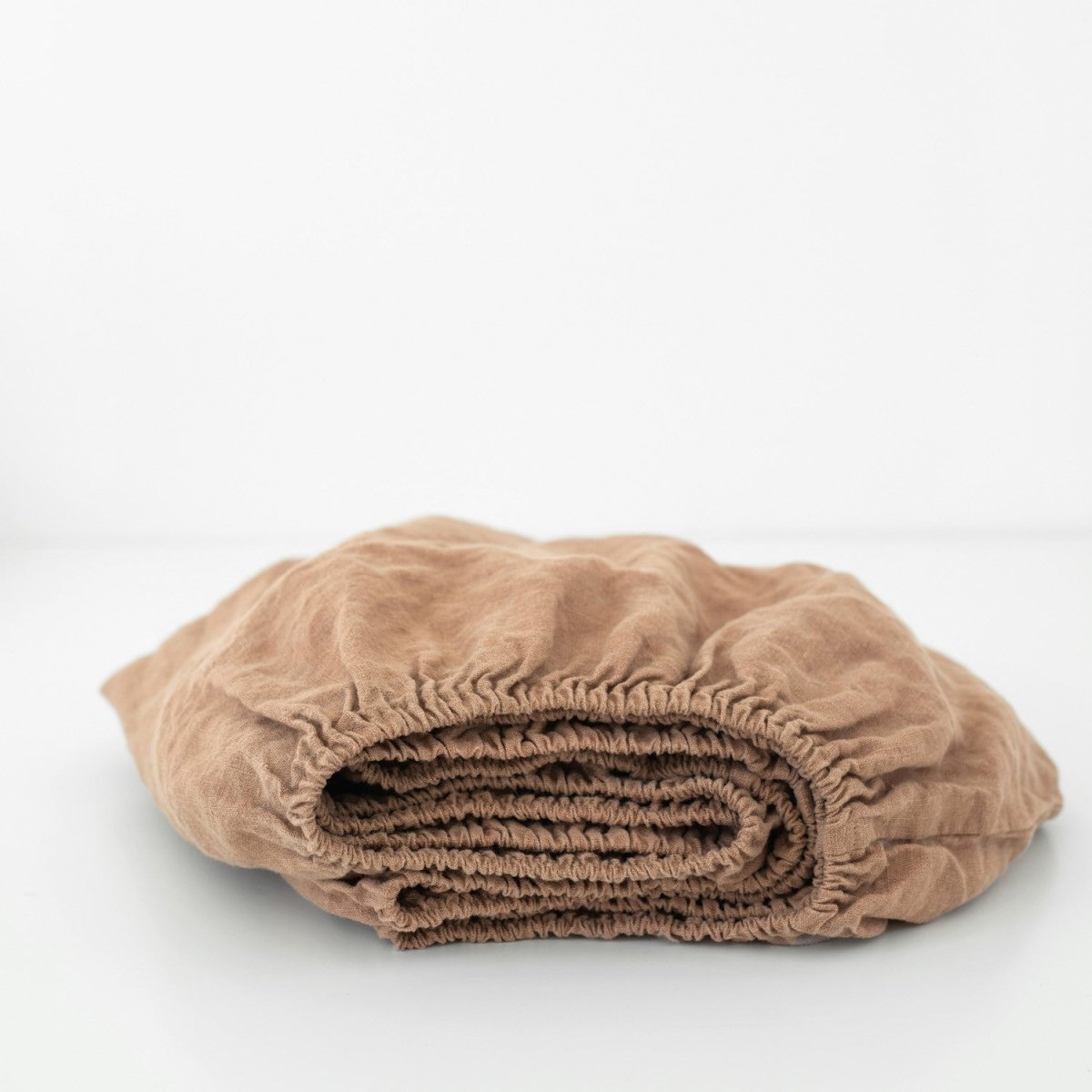 Kids’ Linen Fitted Sheet (Cafe Creme) – 100% Linen, Handmade - Tiny Tugz™